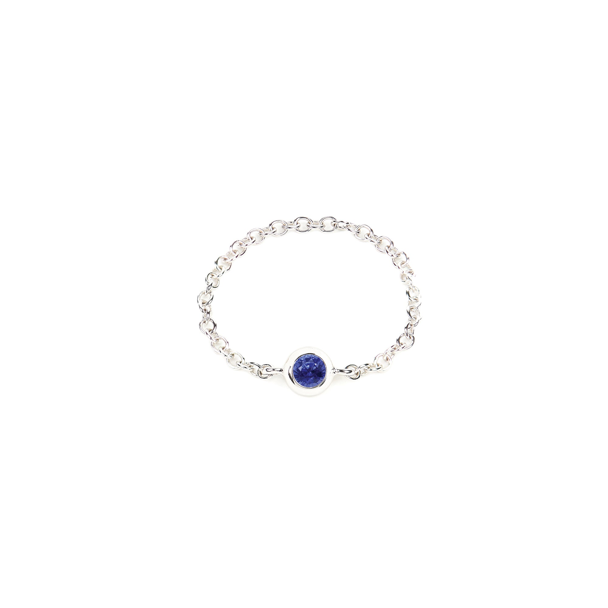 Blue Sapphire Bezel Ring