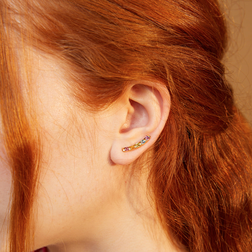 Square hook ear suspender earrings on sale