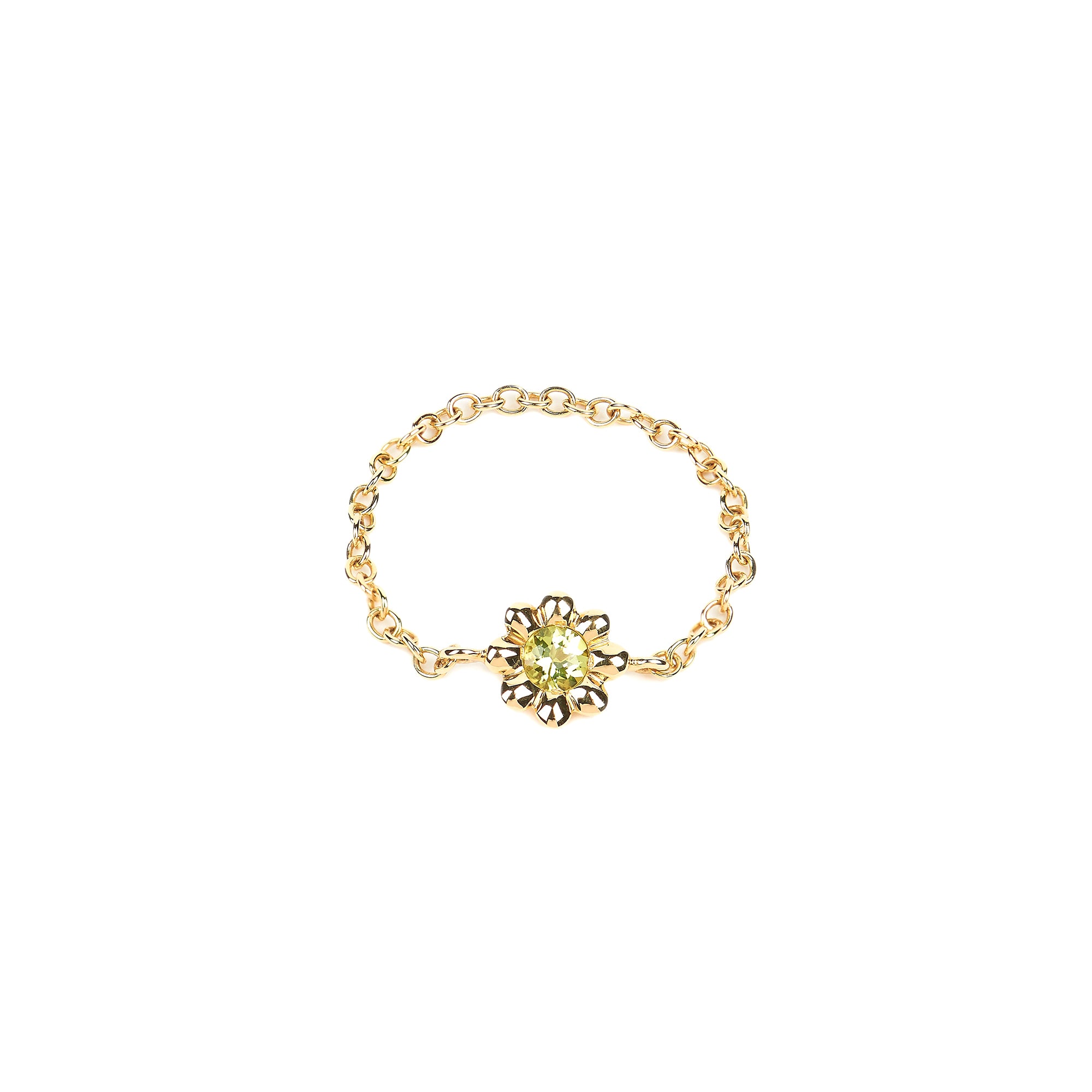 Peridot Flower Ring