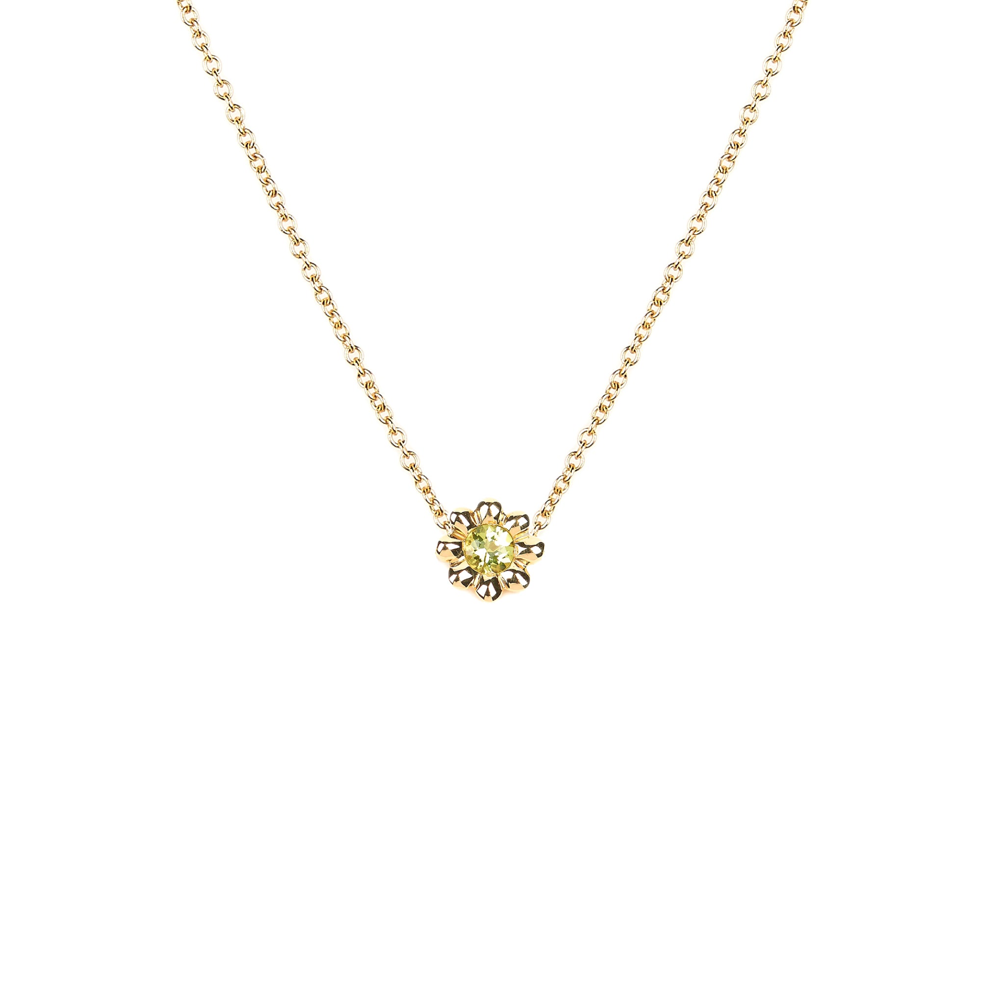 Peridot Flower Necklace