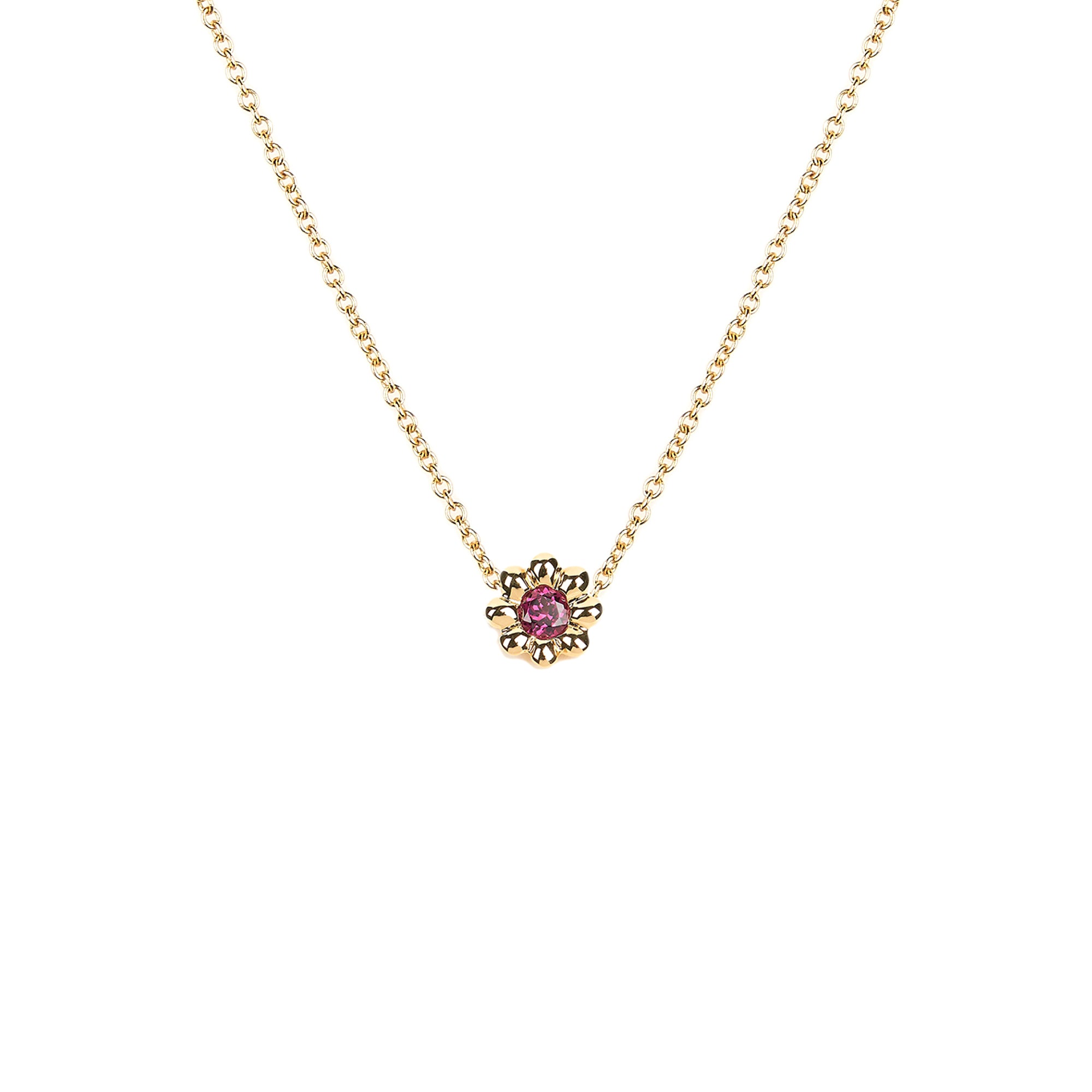 Rhodolite Garnet Flower Necklace