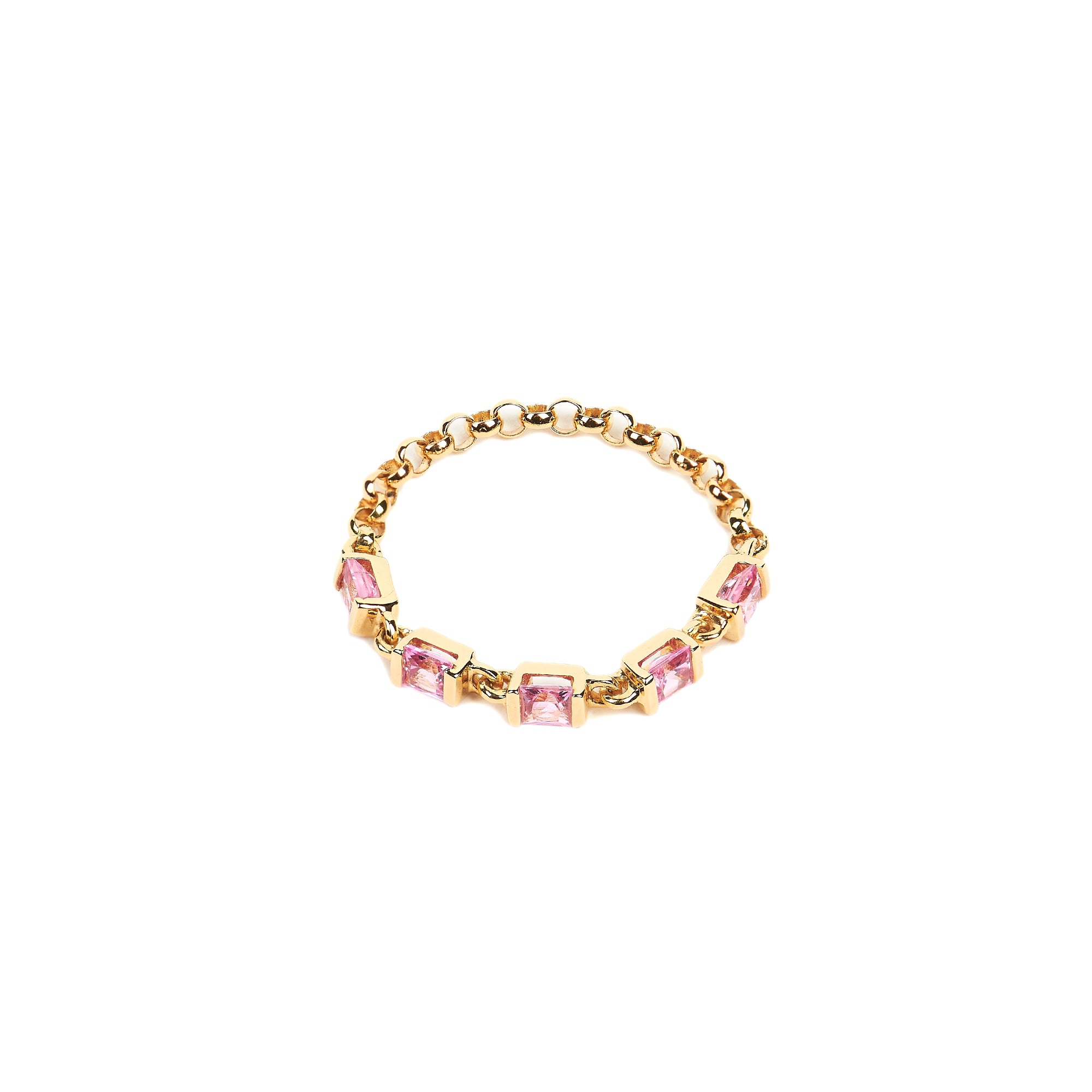 Pink Sapphire Chain Ring