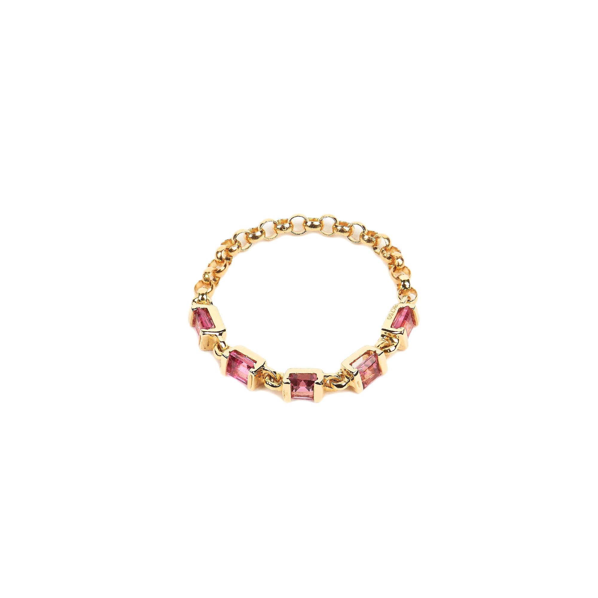 Pink Tourmaline Chain Ring