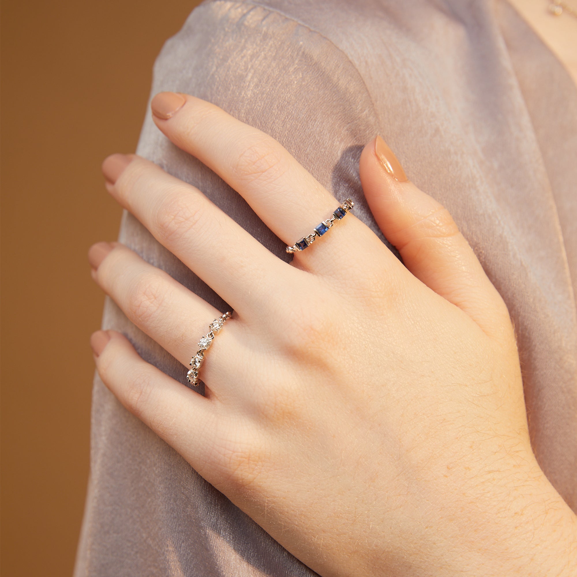 Blue Sapphire Chain Ring