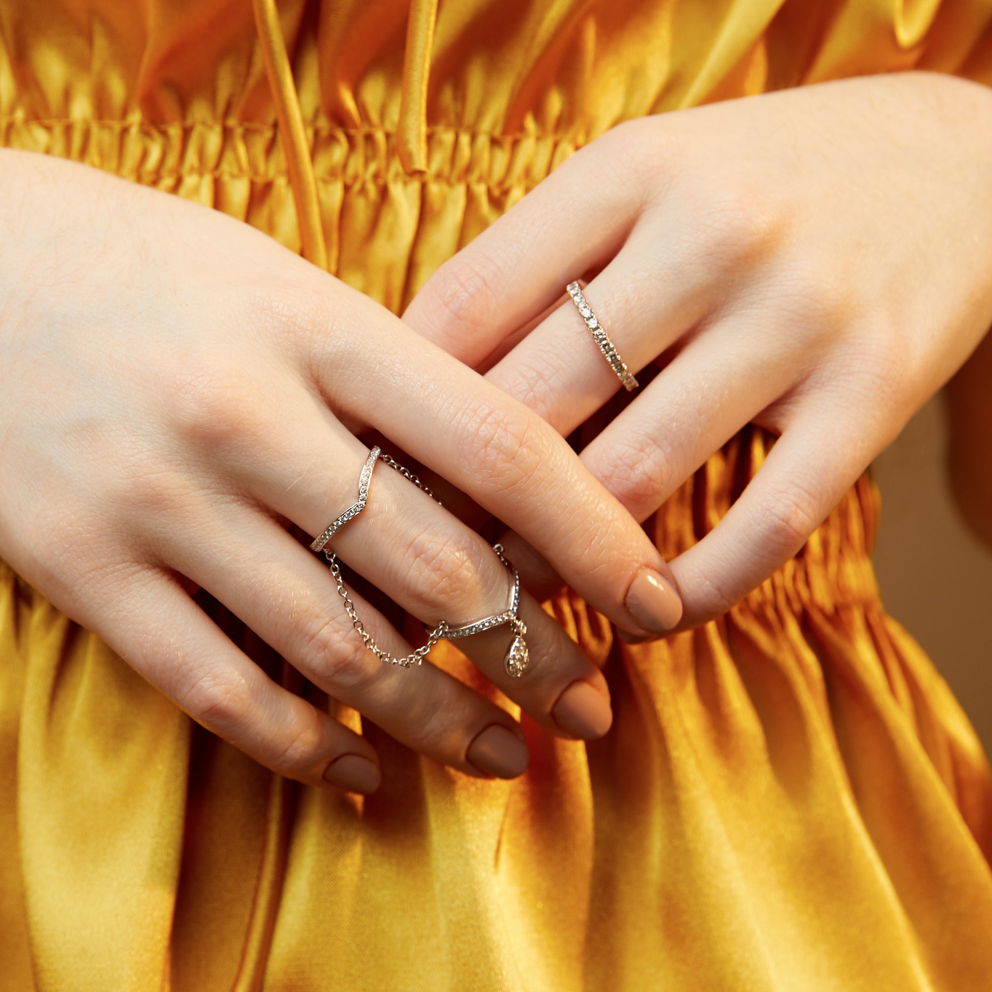 Half Diamond Band Ring