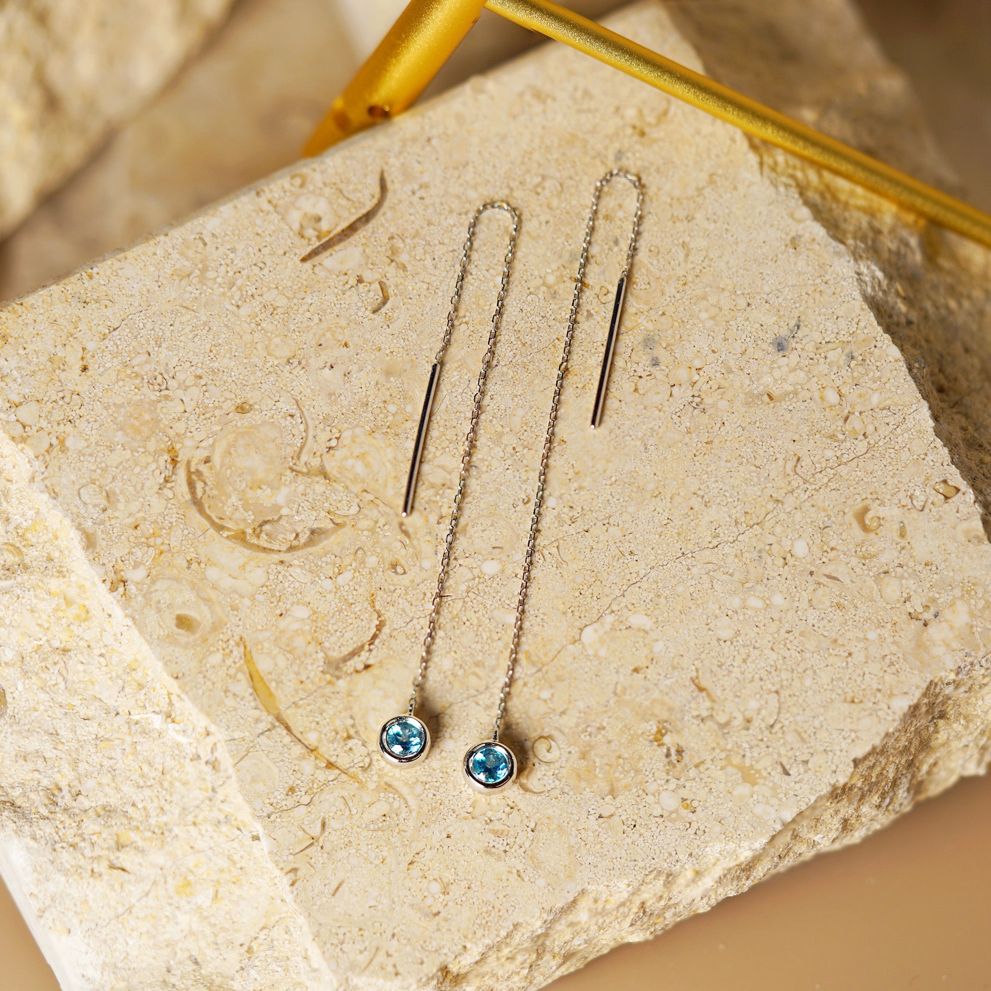Paraiba Bezel Earrings
