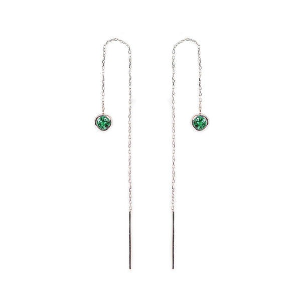 Green Garnet Bezel Earrings