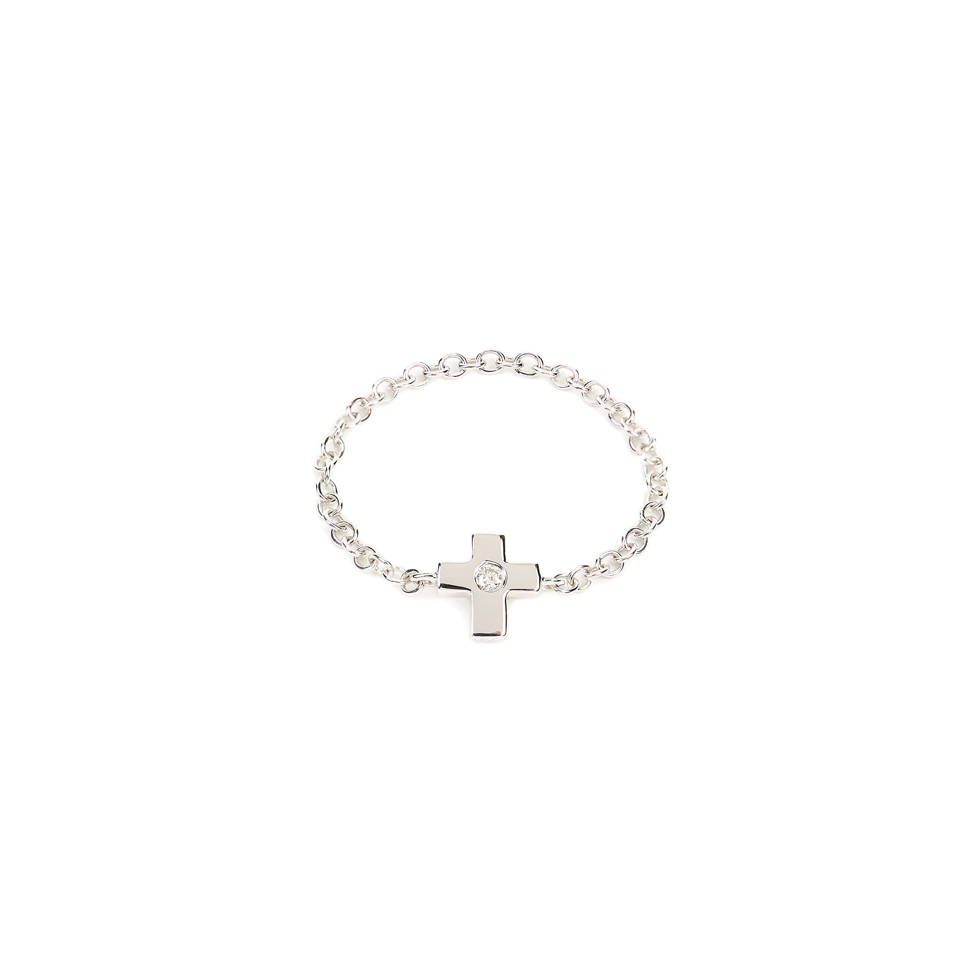 White Gold Diamond Cross Ring