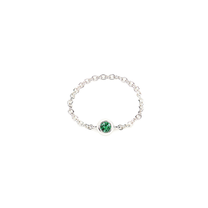 Green Garnet Bezel Ring