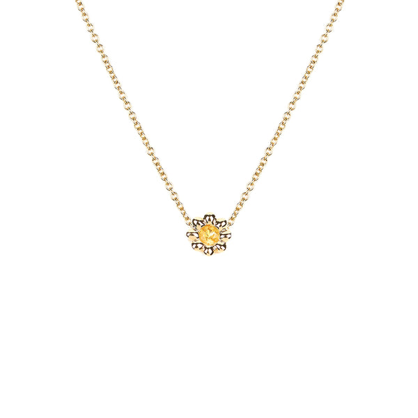 Lemon Sapphire Flower Necklace