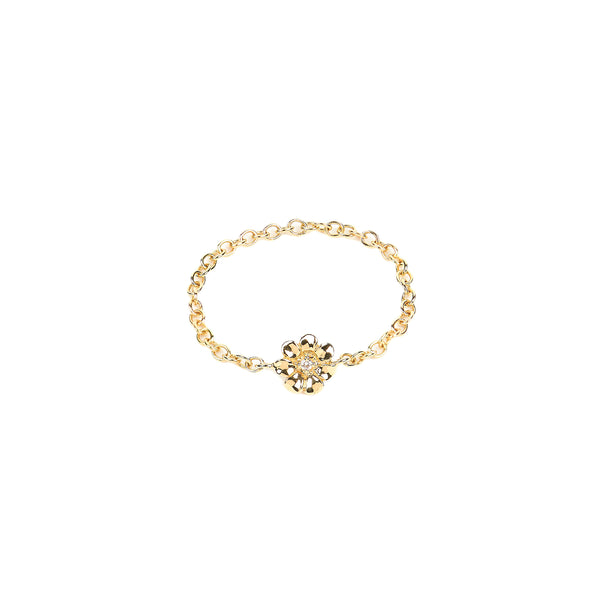 Yellow Gold Diamond Flower Ring