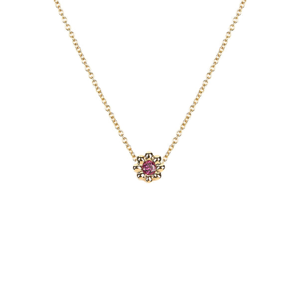 Rhodolite Garnet Flower Necklace