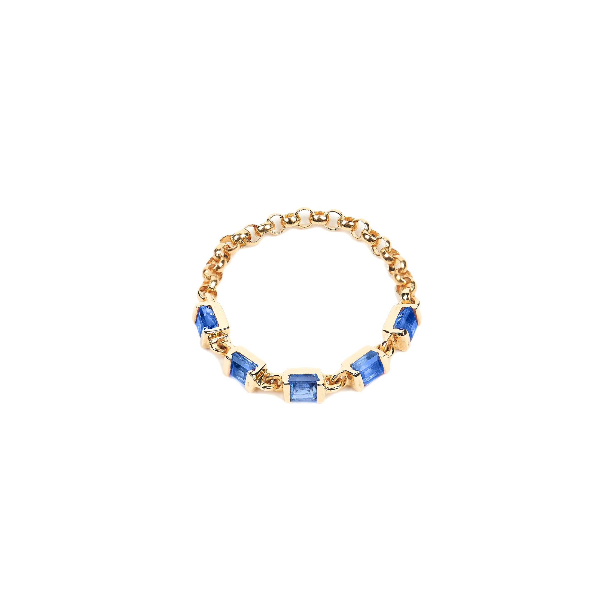Blue Sapphire Chain Ring