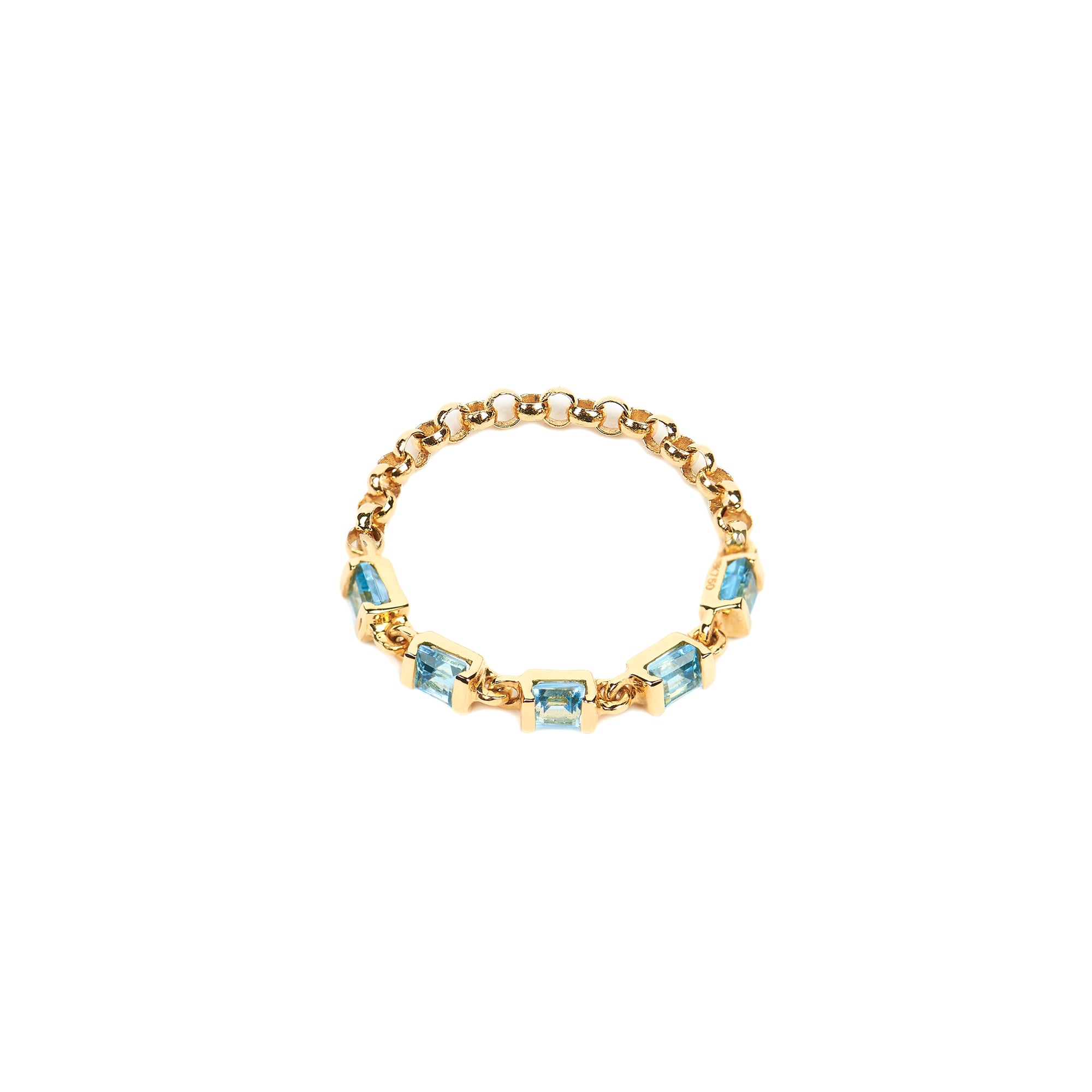 Blue Topaz Chain Ring
