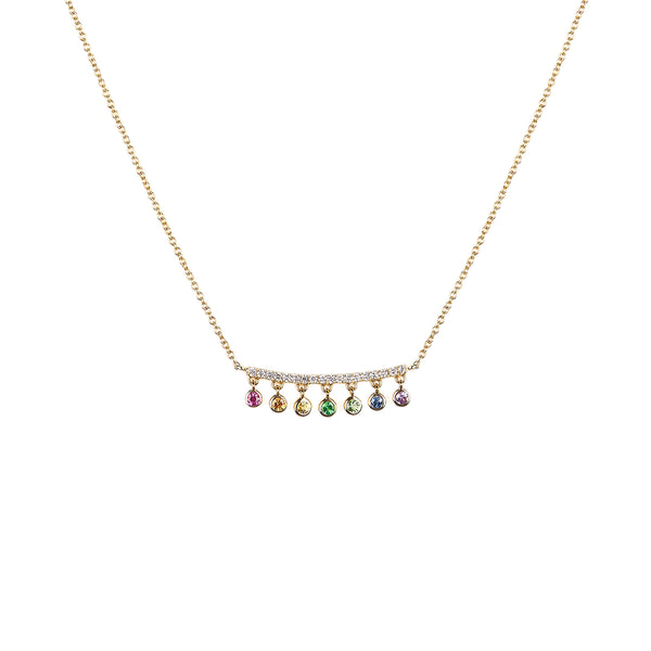 Rainbow Drop Necklace ikku Fine Jewellery