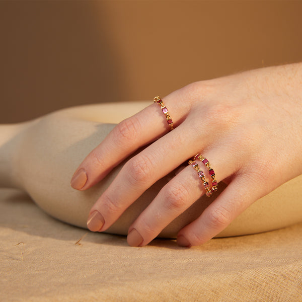 Rhodolite Garnet Chain Ring