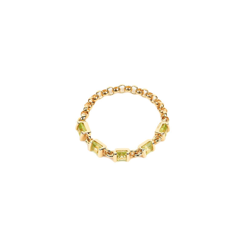 Peridot Chain Ring
